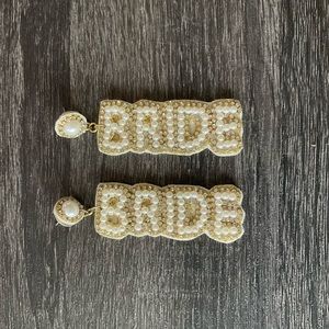 Felt Beaded Bride Earrings